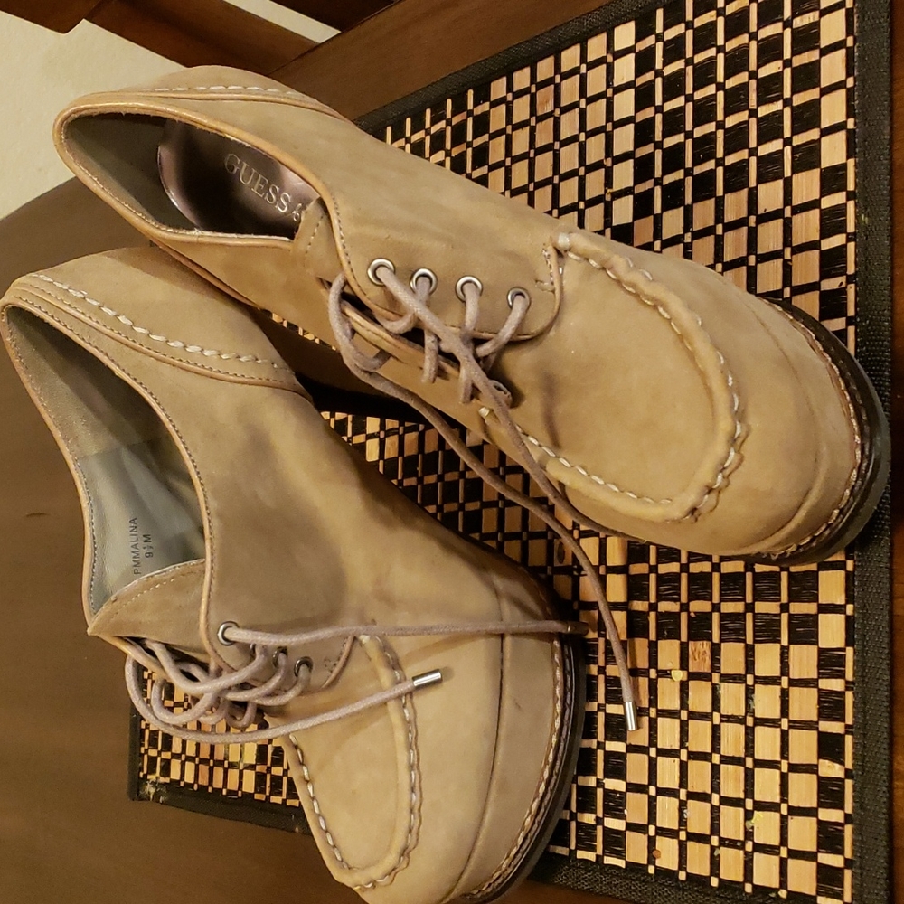 Guess by Marciano Brown Suede Platforms
